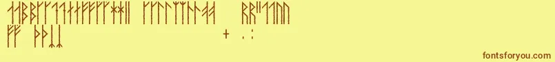 Orkahaug Font – Brown Fonts on Yellow Background