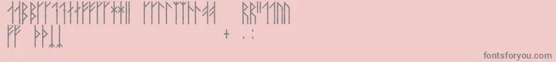 Orkahaug-Schriftart – Graue Schriften auf rosa Hintergrund