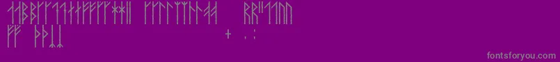 Orkahaug-Schriftart – Graue Schriften auf violettem Hintergrund