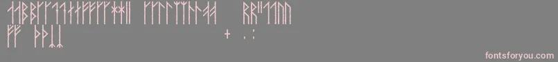 Orkahaug-Schriftart – Rosa Schriften auf grauem Hintergrund
