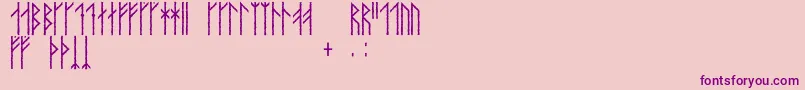 Orkahaug-Schriftart – Violette Schriften auf rosa Hintergrund