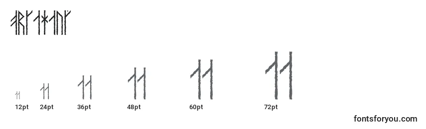 Размеры шрифта Orkahaug