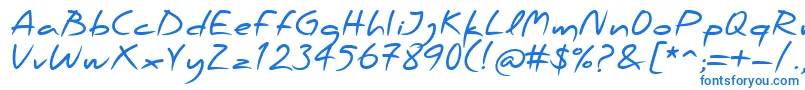 フォントPfscandalproBold – 白い背景に青い文字