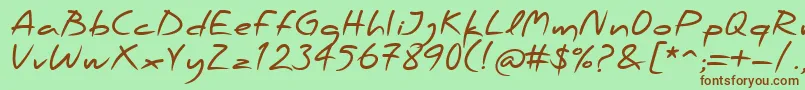 Шрифт PfscandalproBold – коричневые шрифты на зелёном фоне