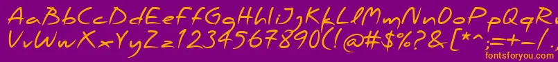 PfscandalproBold Font – Orange Fonts on Purple Background