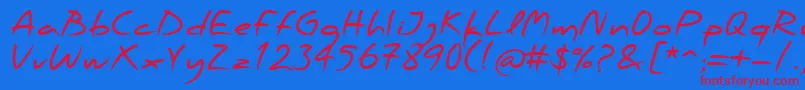 PfscandalproBold-Schriftart – Rote Schriften auf blauem Hintergrund