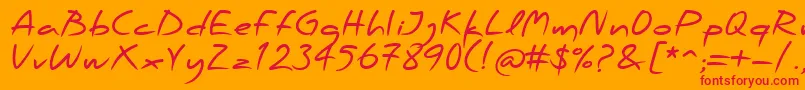 PfscandalproBold Font – Red Fonts on Orange Background