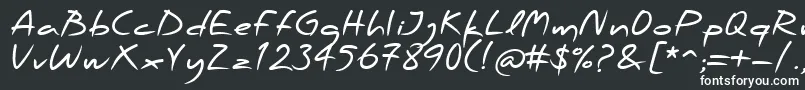 フォントPfscandalproBold – 黒い背景に白い文字