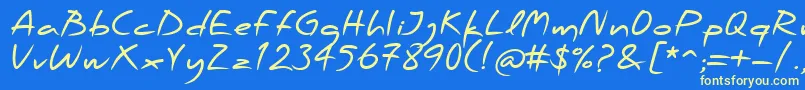 PfscandalproBold Font – Yellow Fonts on Blue Background