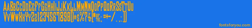 Shaxizor Font – Orange Fonts on Blue Background