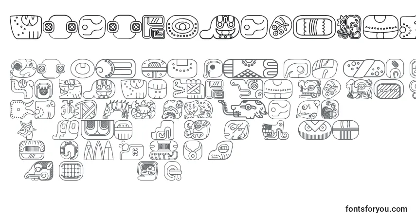 Czcionka MayanglyphsoutlineRegular (101994) – alfabet, cyfry, specjalne znaki