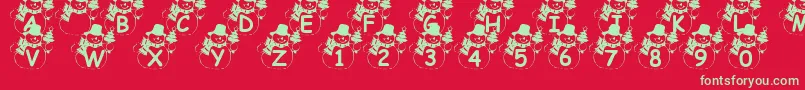 SummersSnowman Font – Green Fonts on Red Background