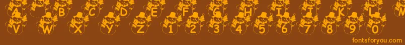 SummersSnowman Font – Orange Fonts on Brown Background