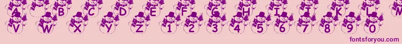 フォントSummersSnowman – ピンクの背景に紫のフォント