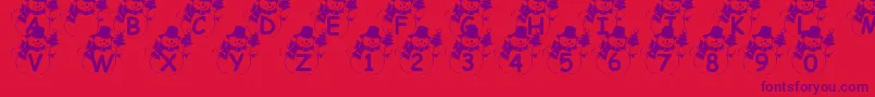 SummersSnowman Font – Purple Fonts on Red Background