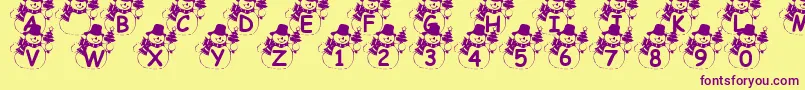 SummersSnowman Font – Purple Fonts on Yellow Background