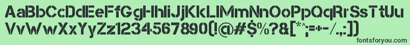 CapsmallClean Font – Black Fonts on Green Background