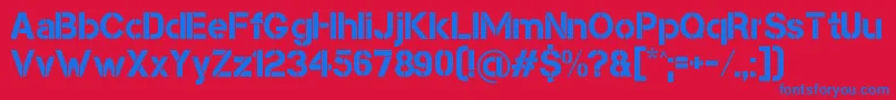 fuente CapsmallClean – Fuentes Azules Sobre Fondo Rojo
