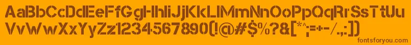 CapsmallClean Font – Brown Fonts on Orange Background