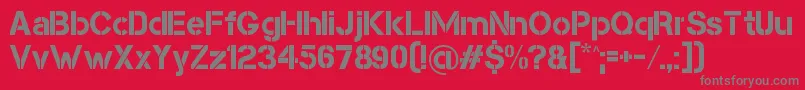 フォントCapsmallClean – 赤い背景に灰色の文字