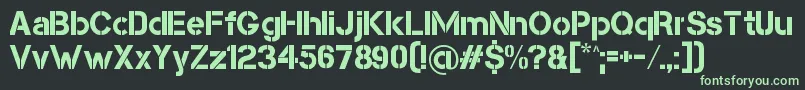 フォントCapsmallClean – 黒い背景に緑の文字