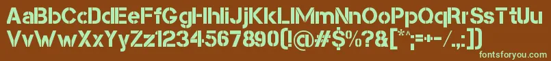 CapsmallClean Font – Green Fonts on Brown Background