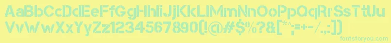 Czcionka CapsmallClean – zielone czcionki na żółtym tle