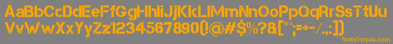 CapsmallClean Font – Orange Fonts on Gray Background