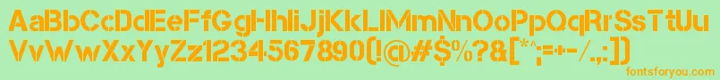 CapsmallClean Font – Orange Fonts on Green Background