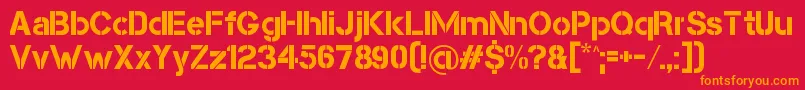 CapsmallClean Font – Orange Fonts on Red Background