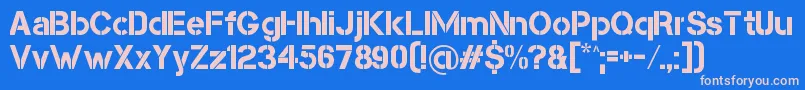 CapsmallClean Font – Pink Fonts on Blue Background