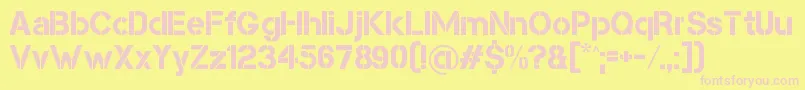 CapsmallClean Font – Pink Fonts on Yellow Background