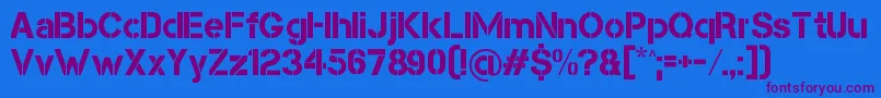 CapsmallClean Font – Purple Fonts on Blue Background
