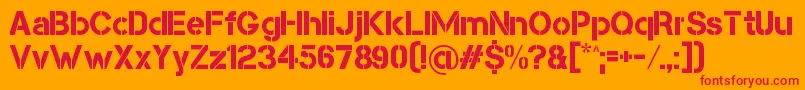 CapsmallClean Font – Red Fonts on Orange Background