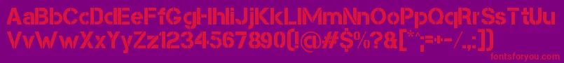 Czcionka CapsmallClean – czerwone czcionki na fioletowym tle