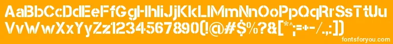フォントCapsmallClean – オレンジの背景に白い文字