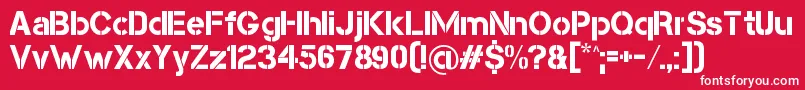CapsmallClean-fontti – valkoiset fontit punaisella taustalla