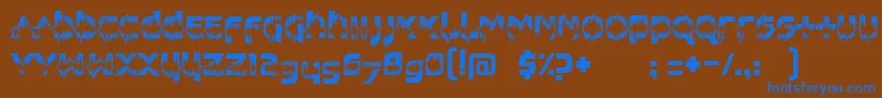 FeedbackLoud-Schriftart – Blaue Schriften auf braunem Hintergrund