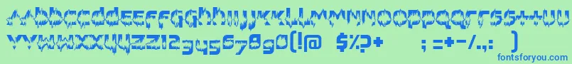 Weitere Informationen zur FeedbackLoud-Schriftart FeedbackLoud-Schriftart – Blaue Schriften auf grünem Hintergrund