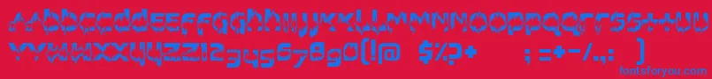 フォントFeedbackLoud – 赤い背景に青い文字