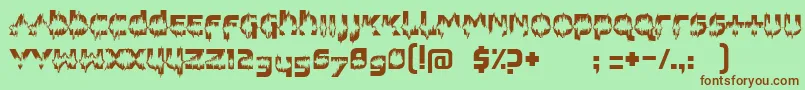 Czcionka FeedbackLoud – brązowe czcionki na zielonym tle