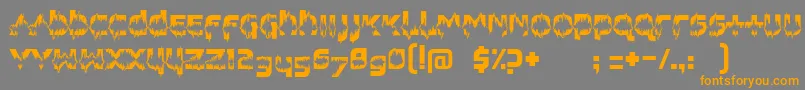 FeedbackLoudフォントについての詳細 フォントFeedbackLoud – オレンジの文字は灰色の背景にあります。