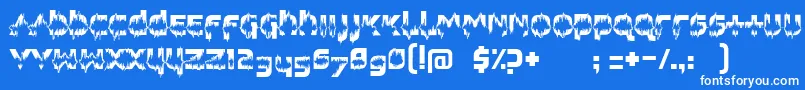 Czcionka FeedbackLoud – białe czcionki na niebieskim tle