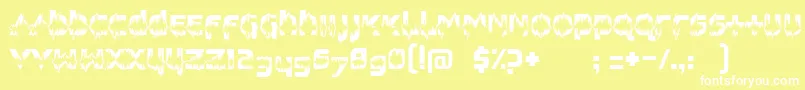 Шрифт FeedbackLoud – белые шрифты на жёлтом фоне