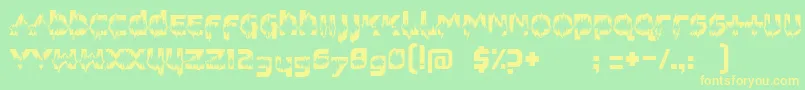 FeedbackLoud-Schriftart – Gelbe Schriften auf grünem Hintergrund