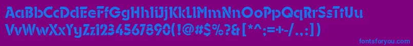 DurangoStencilMediumRegular Font – Blue Fonts on Purple Background