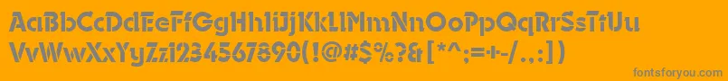 DurangoStencilMediumRegular-Schriftart – Graue Schriften auf orangefarbenem Hintergrund