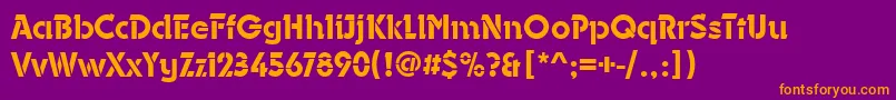 フォントDurangoStencilMediumRegular – 紫色の背景にオレンジのフォント