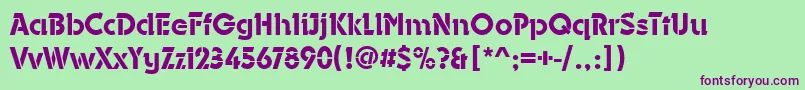 DurangoStencilMediumRegular Font – Purple Fonts on Green Background