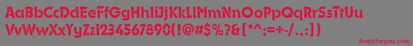 フォントDurangoStencilMediumRegular – 赤い文字の灰色の背景